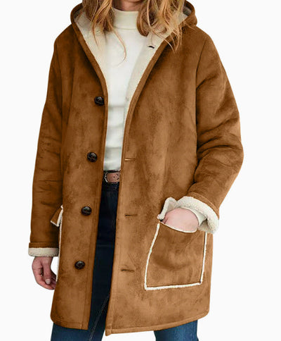 Retro Hooded Coat with Pockets – Loose Fit Sweater for Autumn and Winter
