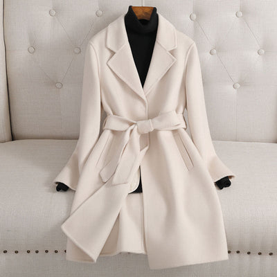 Double-sided Wool Coat – Slim Fit Medium-Length Autumn & Winter Coat