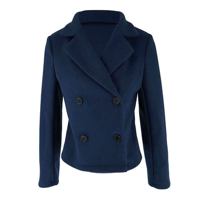 Women’s Fashion Tailored Collar Woolen Coat – Slim Fit, Short Length
