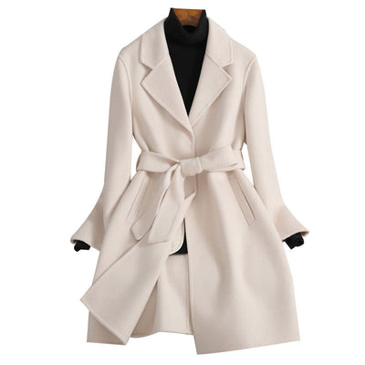 Double-sided Wool Coat – Slim Fit Medium-Length Autumn & Winter Coat
