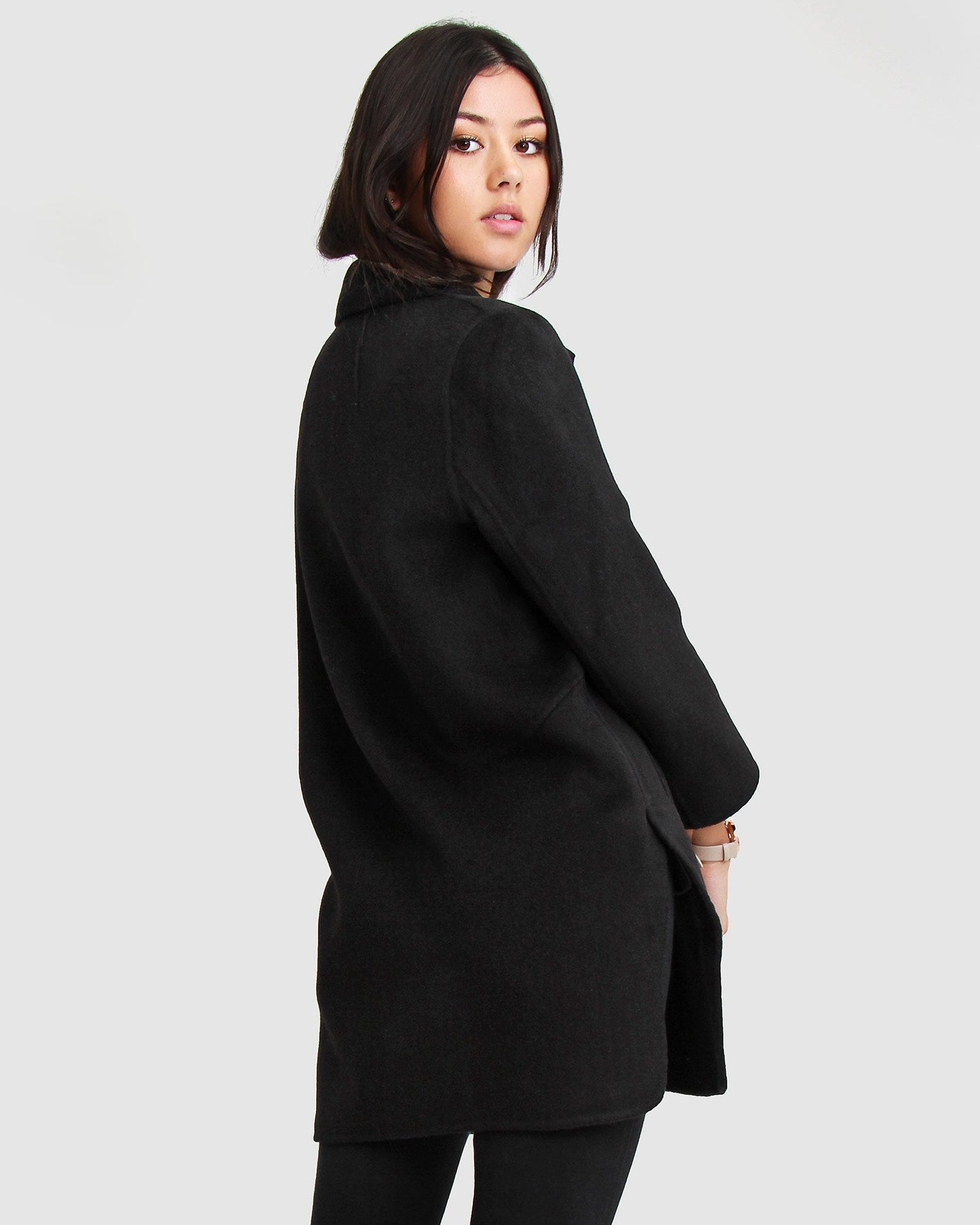 NEW FIT Ex-Boyfriend Wool Blend Oversized Jacket - Black