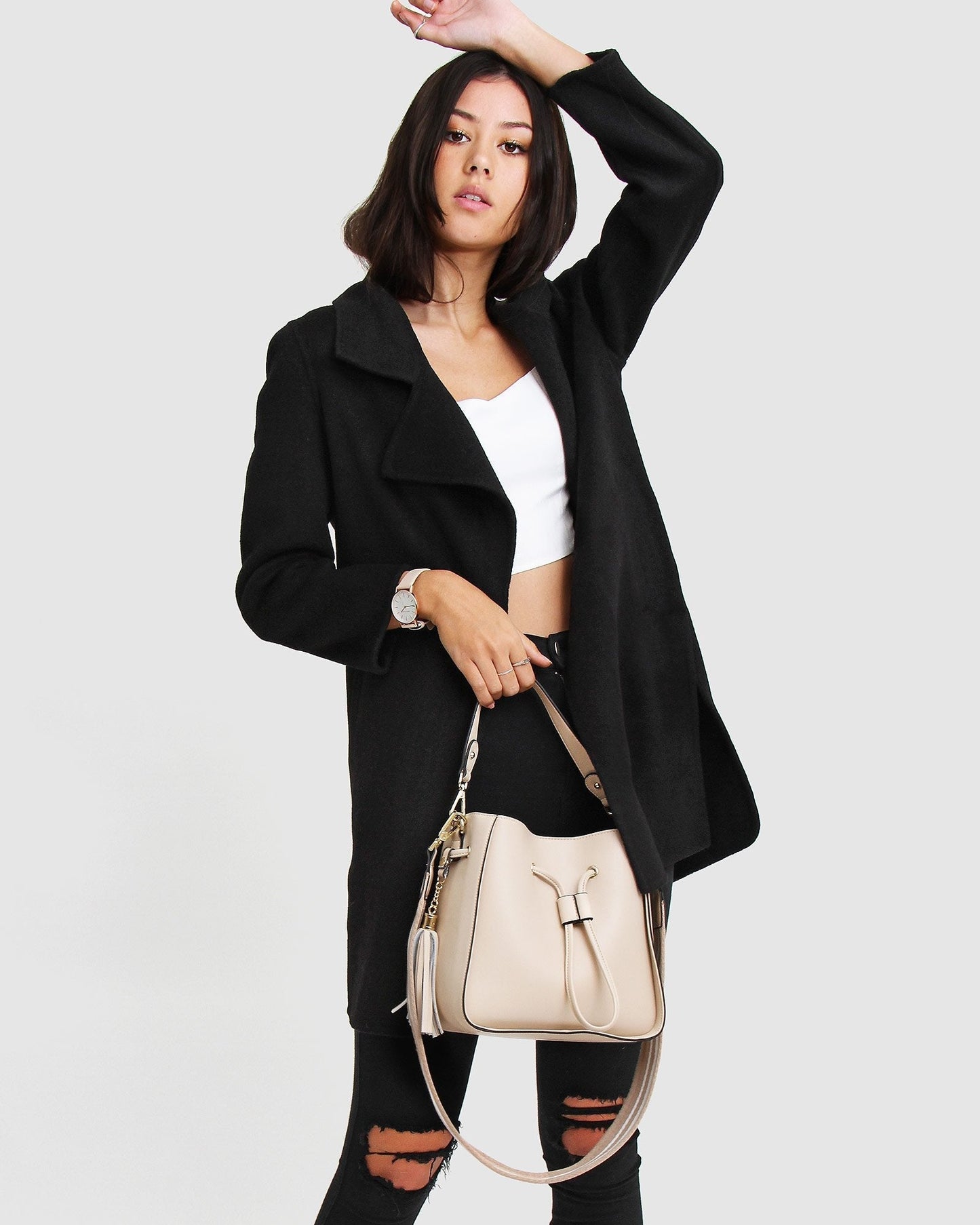 NEW FIT Ex-Boyfriend Wool Blend Oversized Jacket - Black