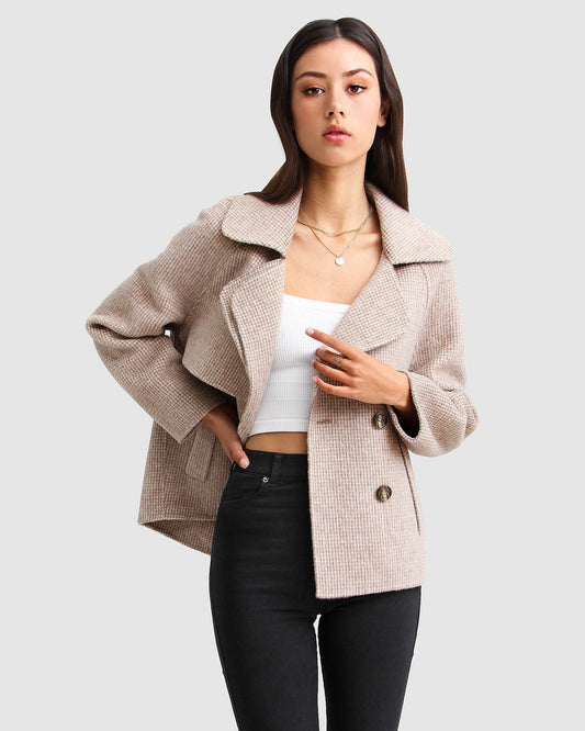 I'm Yours Wool Blend Peacoat - Beige