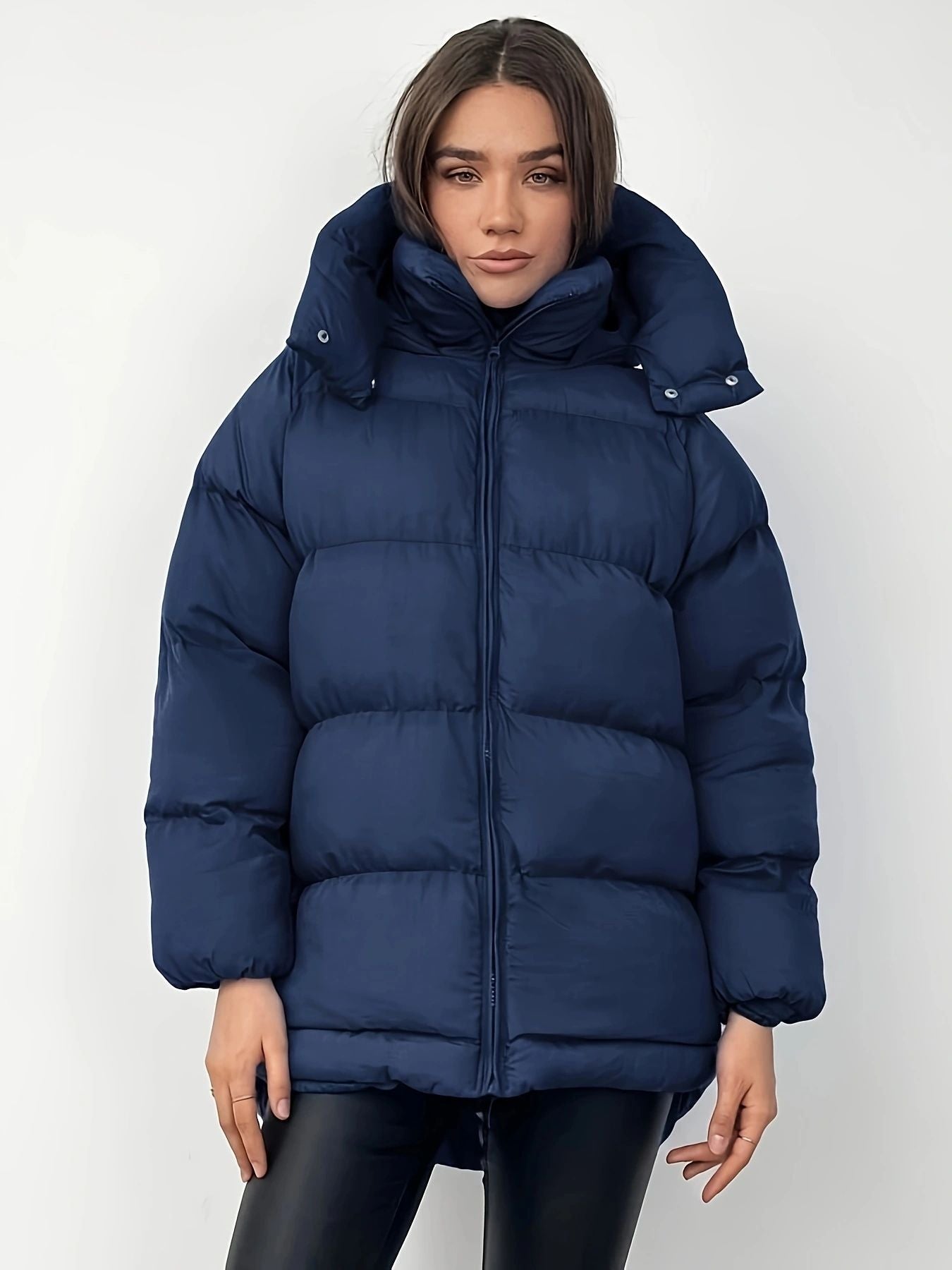 Women’s Cotton-Padded Mid-Length Jacket Coat – Thickened, Warm, Casual Style