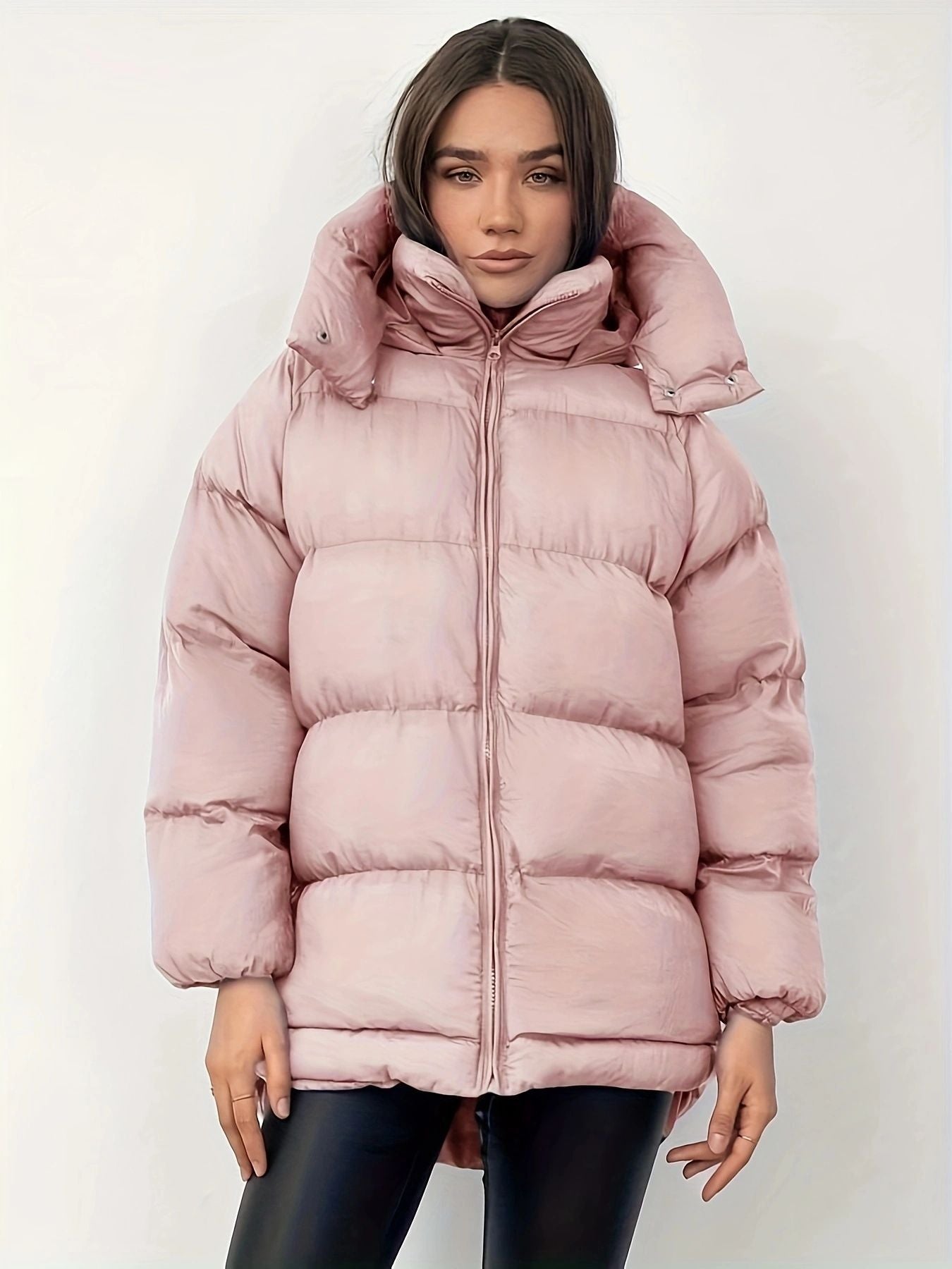 Women’s Cotton-Padded Mid-Length Jacket Coat – Thickened, Warm, Casual Style