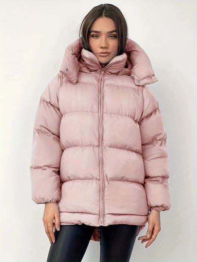 Women’s Cotton-Padded Mid-Length Jacket Coat – Thickened, Warm, Casual Style