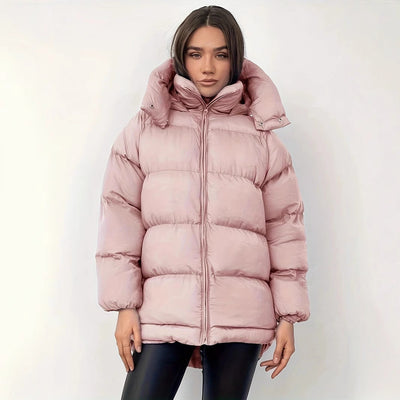 Women’s Cotton-Padded Mid-Length Jacket Coat – Thickened, Warm, Casual Style