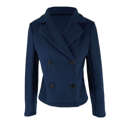 Women’s Fashion Tailored Collar Woolen Coat – Slim Fit, Short Length