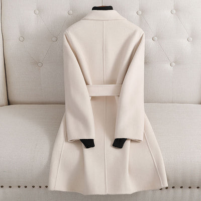 Double-sided Wool Coat – Slim Fit Medium-Length Autumn & Winter Coat