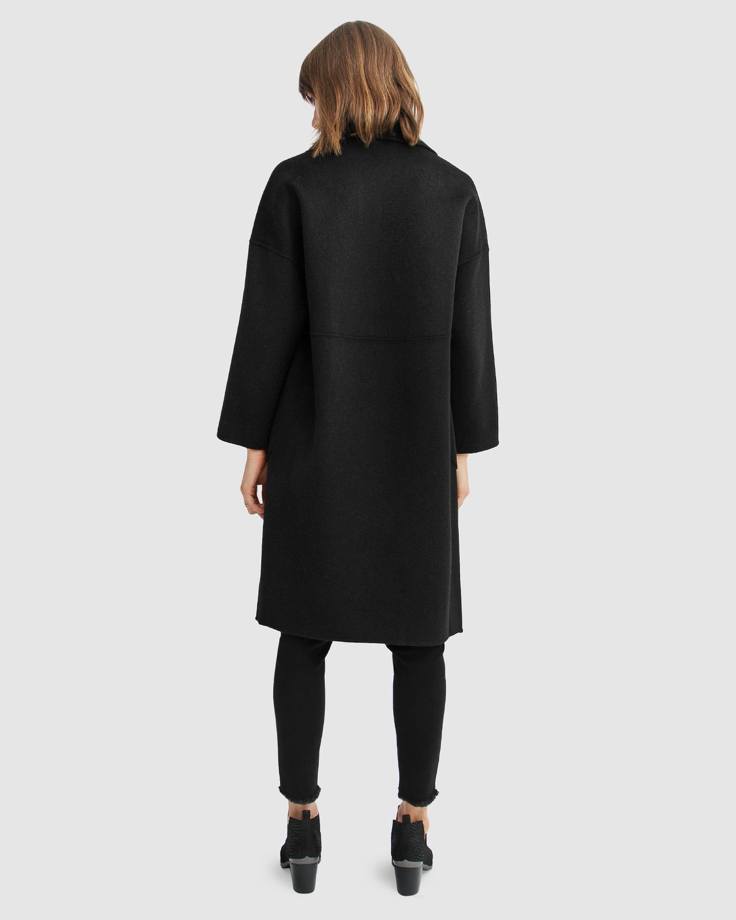 Publisher Double-Breasted Wool Blend Coat - Black